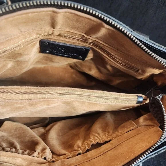 Patricia Nash Black Leather Satchel - Picture 12 of 13